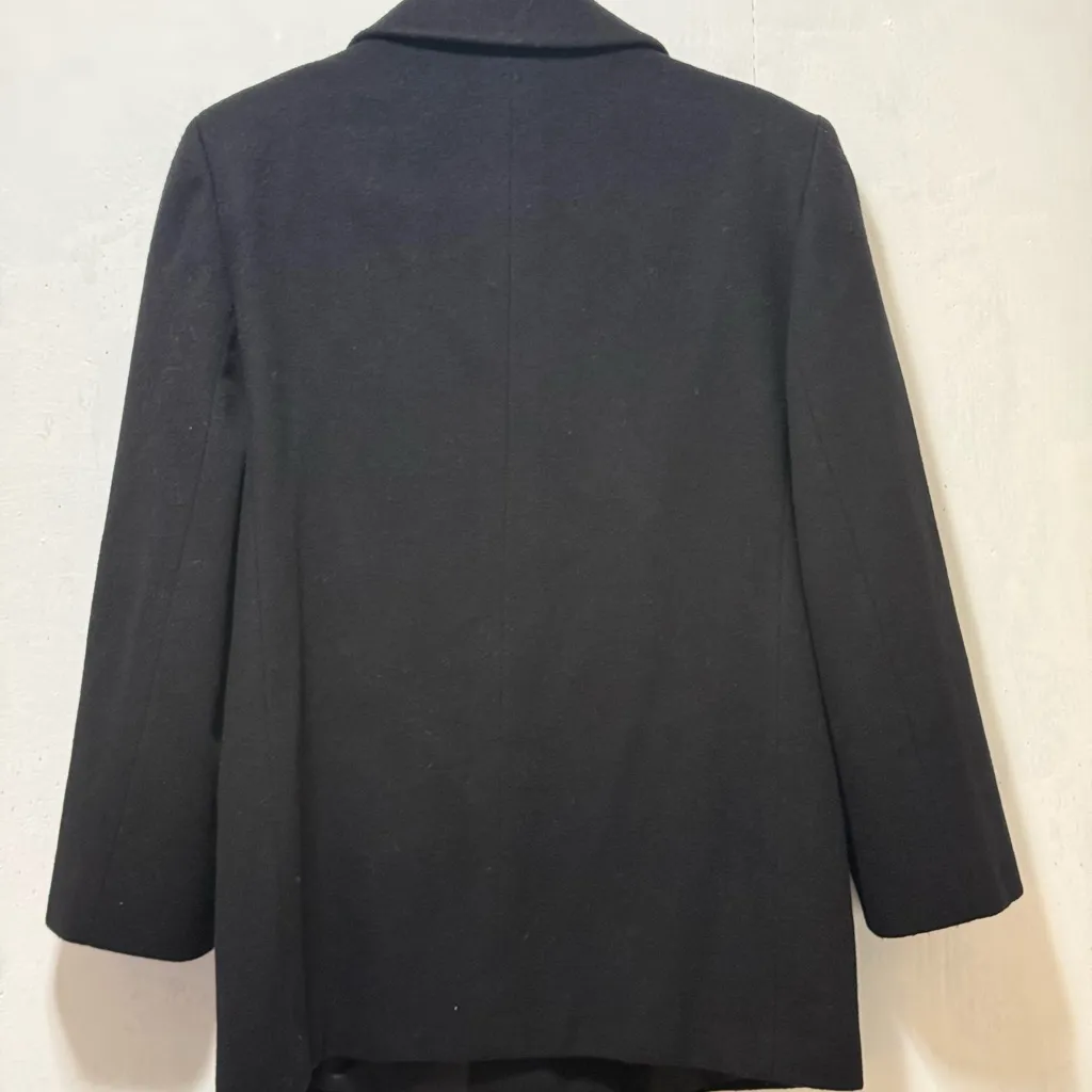 JNY Black Wool Pea Coat Women's Sz L - Image 8