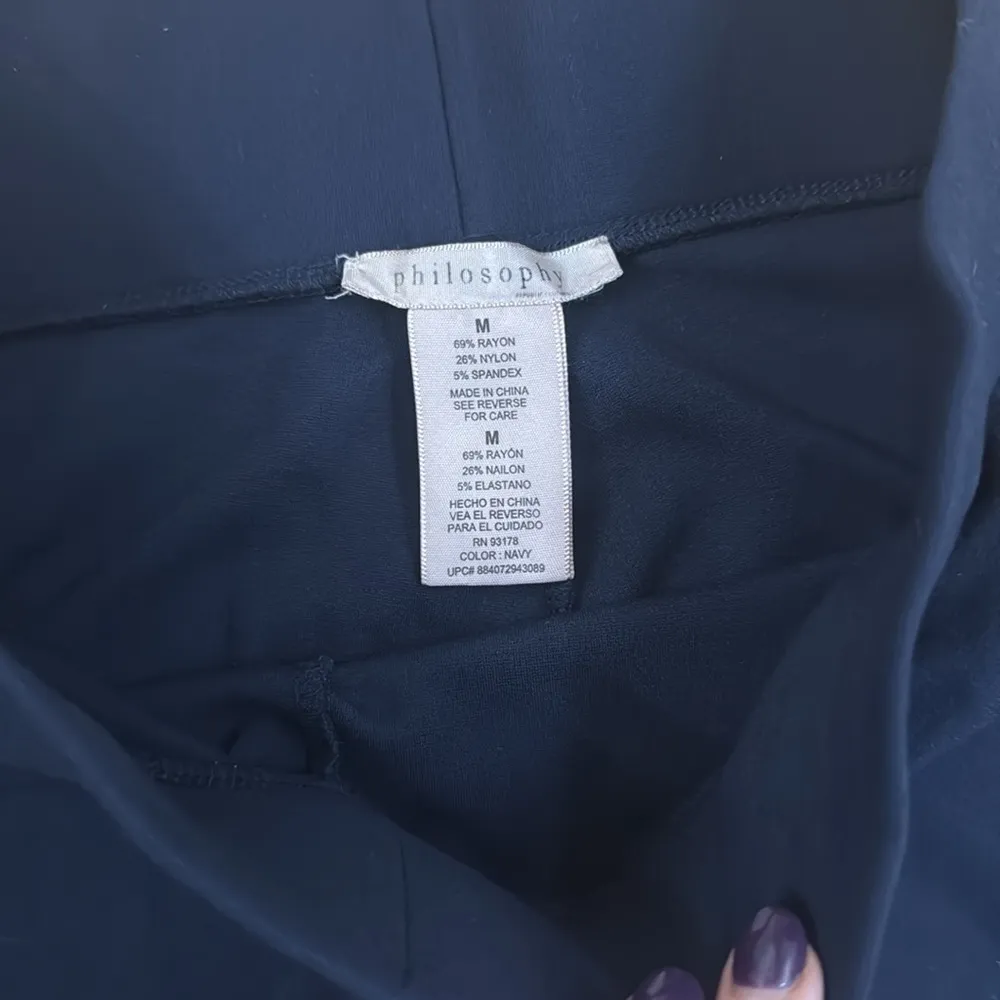 Philosophy Navy Blue High Rise Pull On Leggings Size M - Image 2