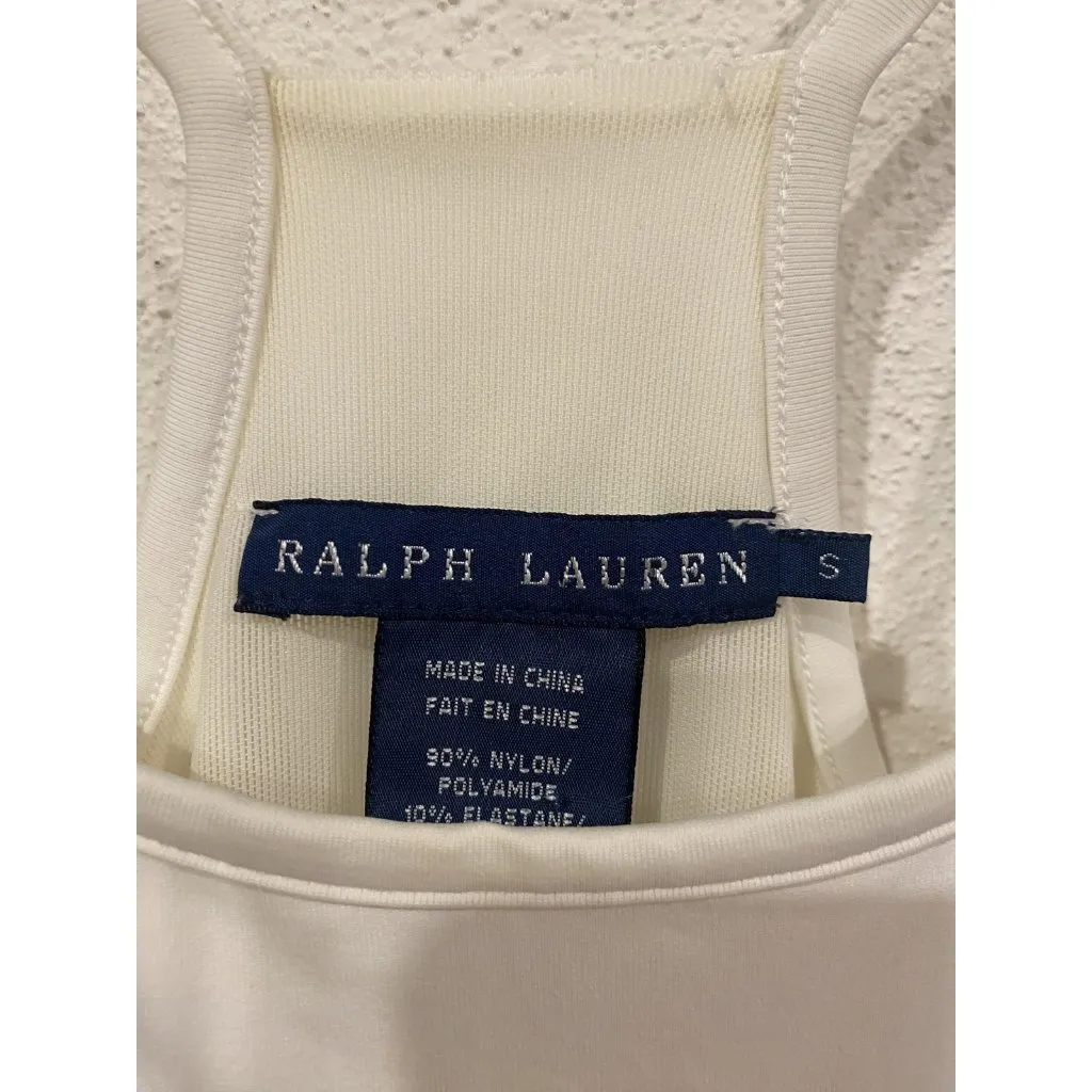 Ralph Lauren Dress Womens Small White Tennis Ruffle Hem Sleeveless Polo - Image 3