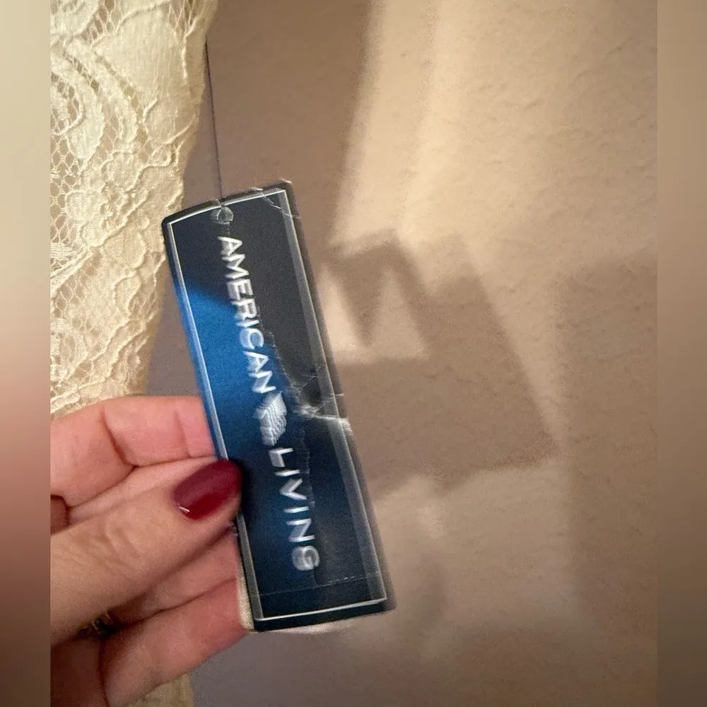 AMERICAN LIVING NEW Women's Ivory Ruffled-hem Lace Cap Sleeve Sheath Dress 6 - Image 5