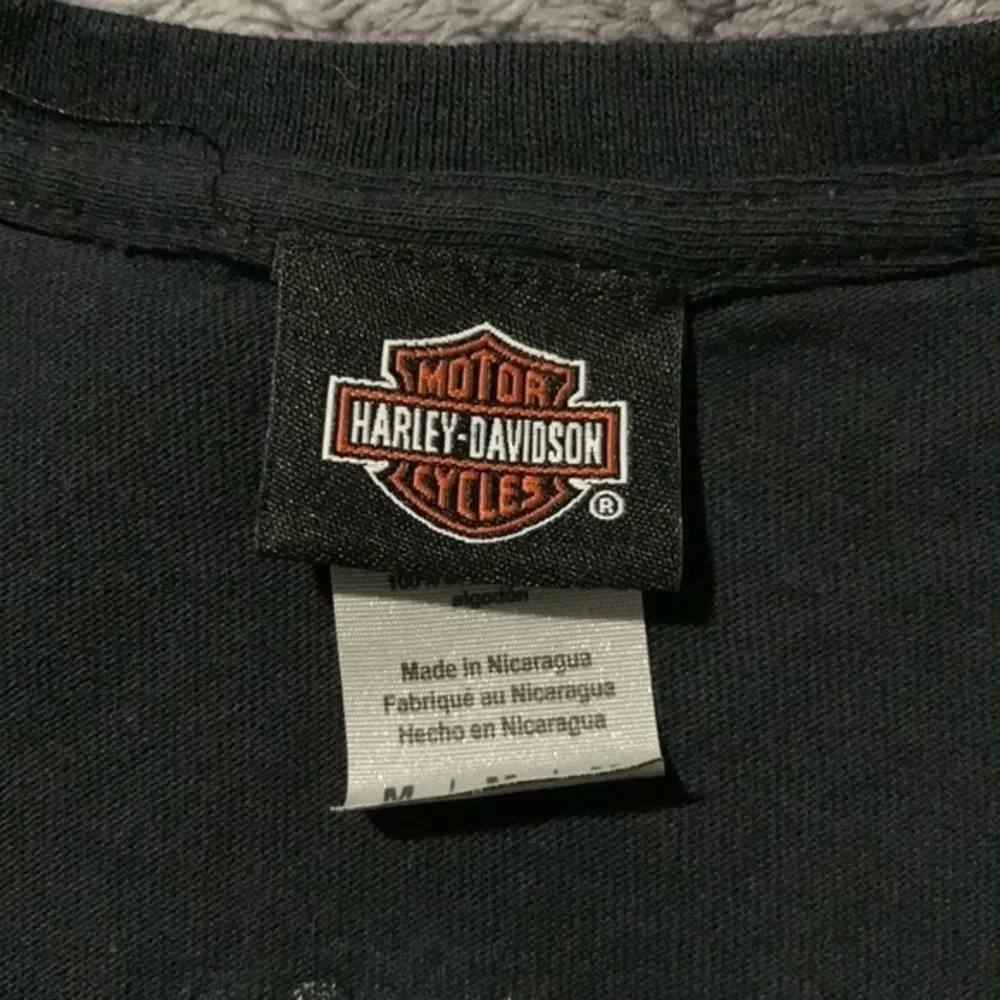 Harley Davidson Black Teal Red Rock Las Vegas Graphic Shirt Size Med EUC #0401 Green - Image 5