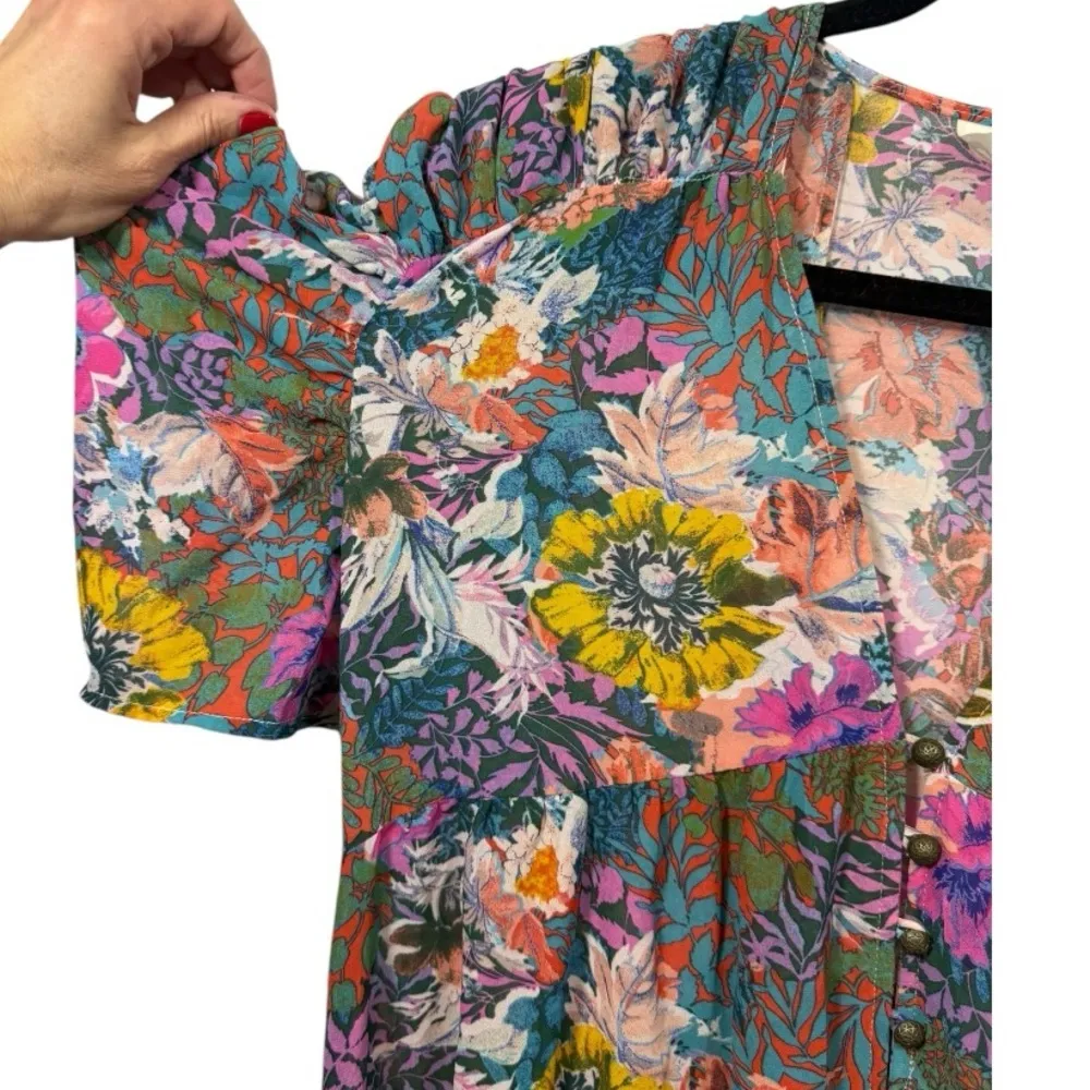 NWT Anthropologie Akemi +‎ Kin Semi Sheer Floral Valencia Babydoll Dress XSP - Image 13