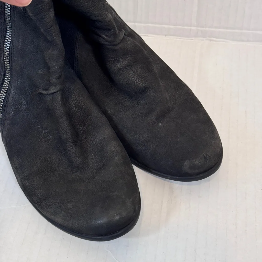 Mephisto Black Leather Moto Zip Ankle Boots Womens 9 Casual Winter Comfort Flats - Image 7