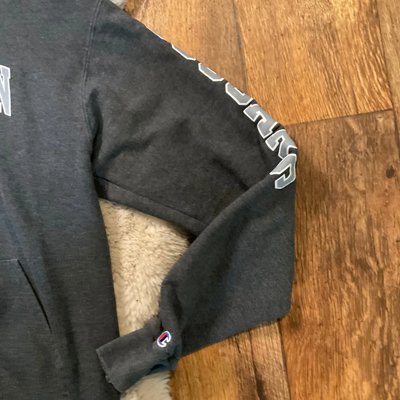 Champion WSU Sweatshirt Hooded Size Small Dark Gray Washington State Womens Coug - Image 3