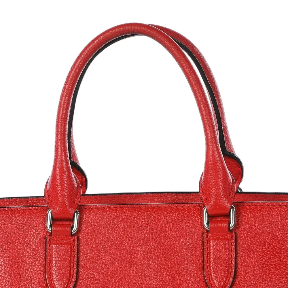 Alexander McQueen Leather Red Medium Padlock Satchel Bag with Skull Lock & Keys - Image 10