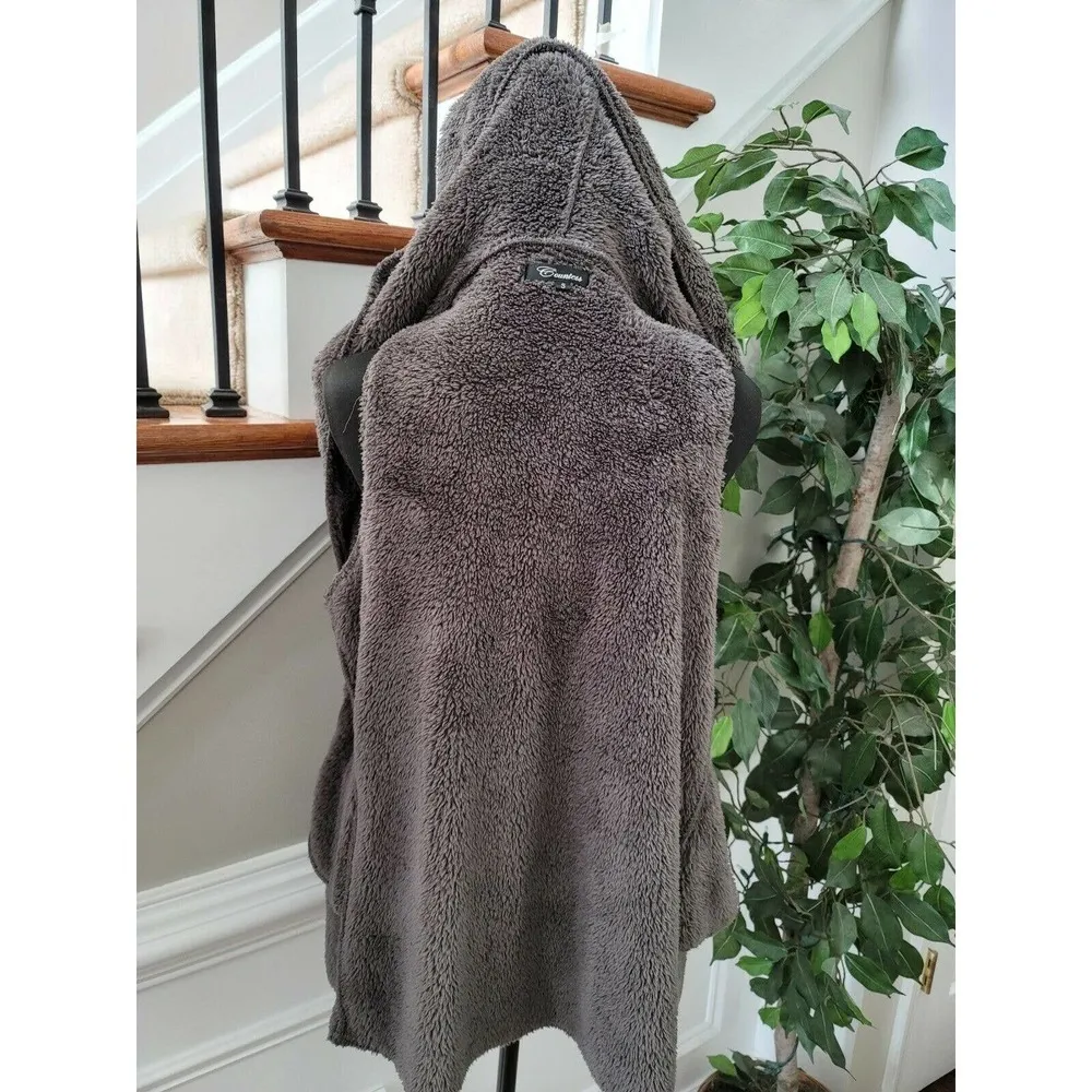 Countess Women's Brown 100% Polyester Sleeveless Faux Fur Hooded Cardigan Size S - Image 8