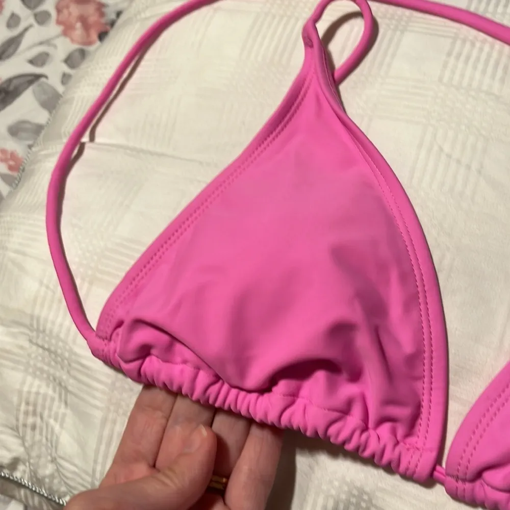 No Boundaries Pink String Triangle Bikini Top Medium Size 7-9 - Image 2