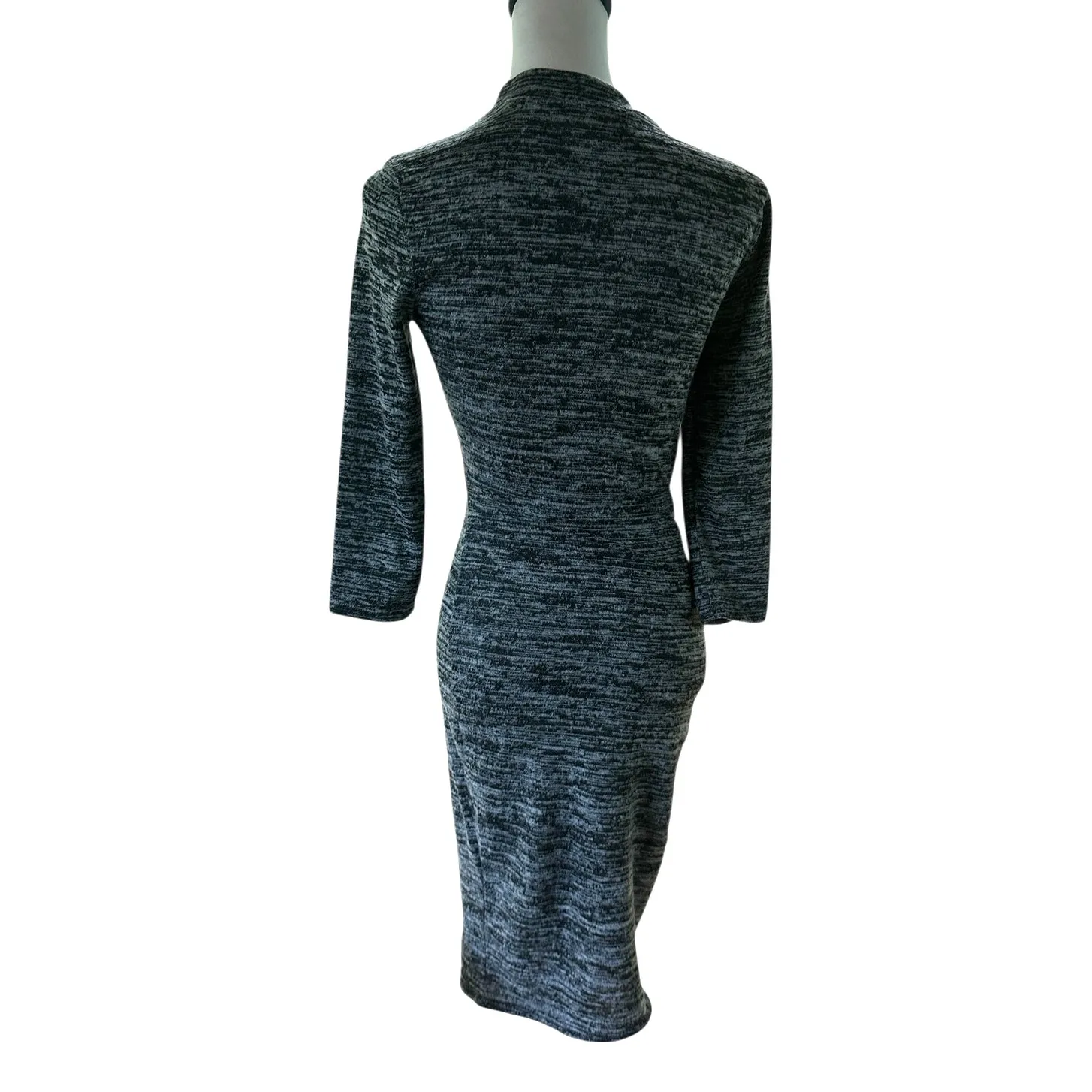 Lulus Long Sleeve Dress Black Gray Medium - Image 3