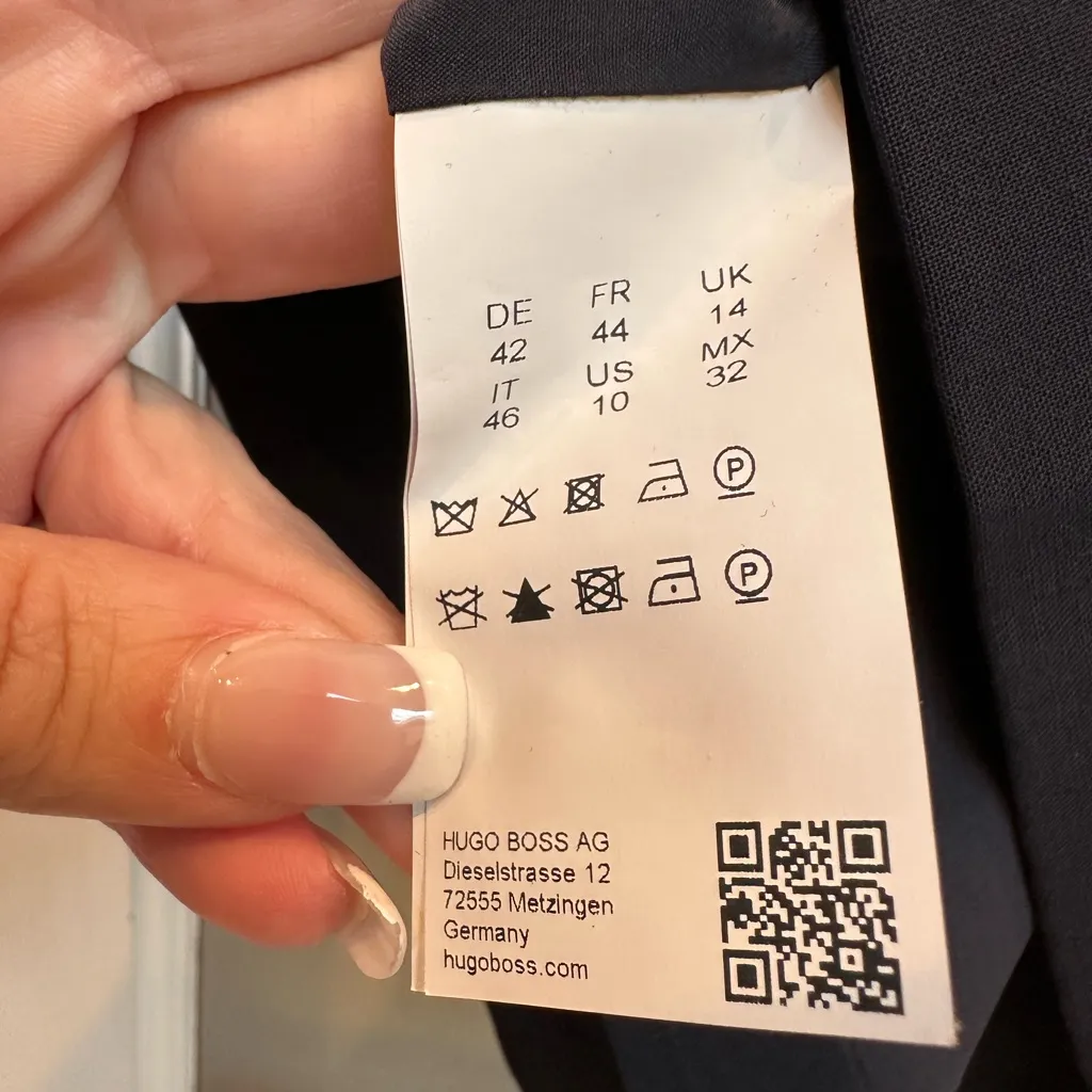 Hugo Boss Classic Career Office Chic Navy Pencil Skirt Size US 10 Med Timeless - Image 8