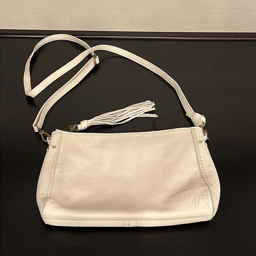 The Sak Leather crossbody bag, cream pebbled leather, NWOT, 7”x10” - Image 7