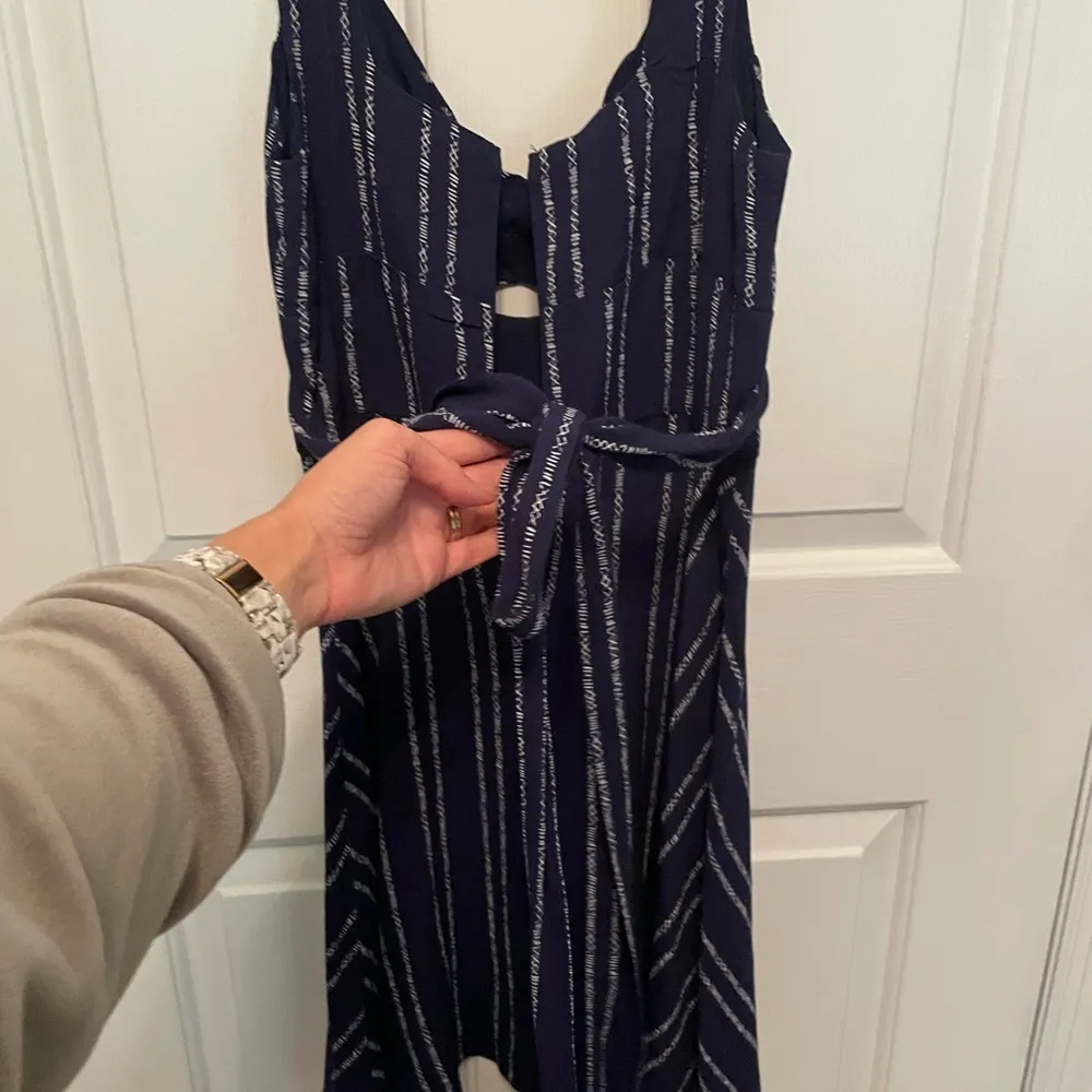 Lulus Striped Navy Blue Dress - Image 8