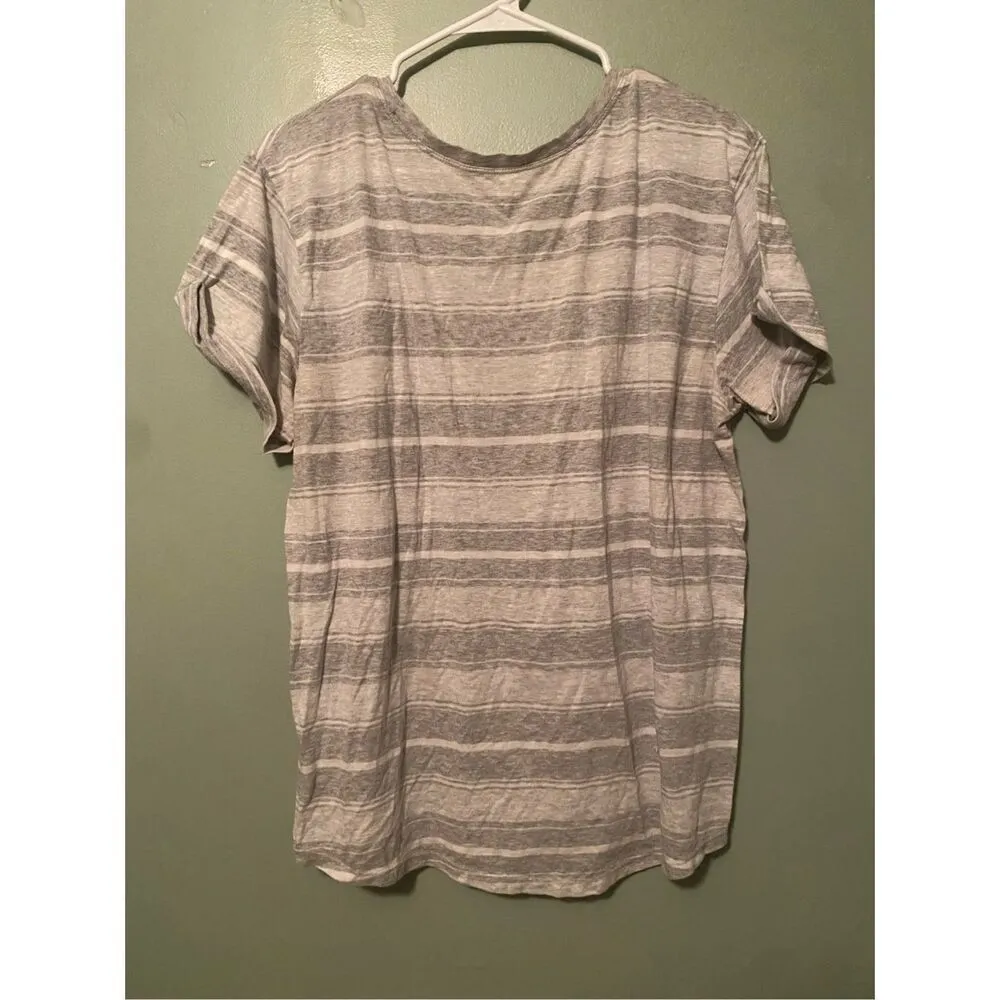 A.N.A Striped Short Sleeve Scoop Neck Pocket T-shirt Size XXL - Image 6