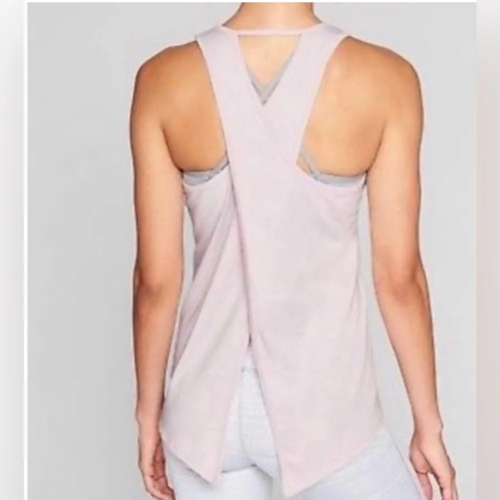 Athleta Essence Textured Stripe Tie Back Tank Top Medium - Image 3