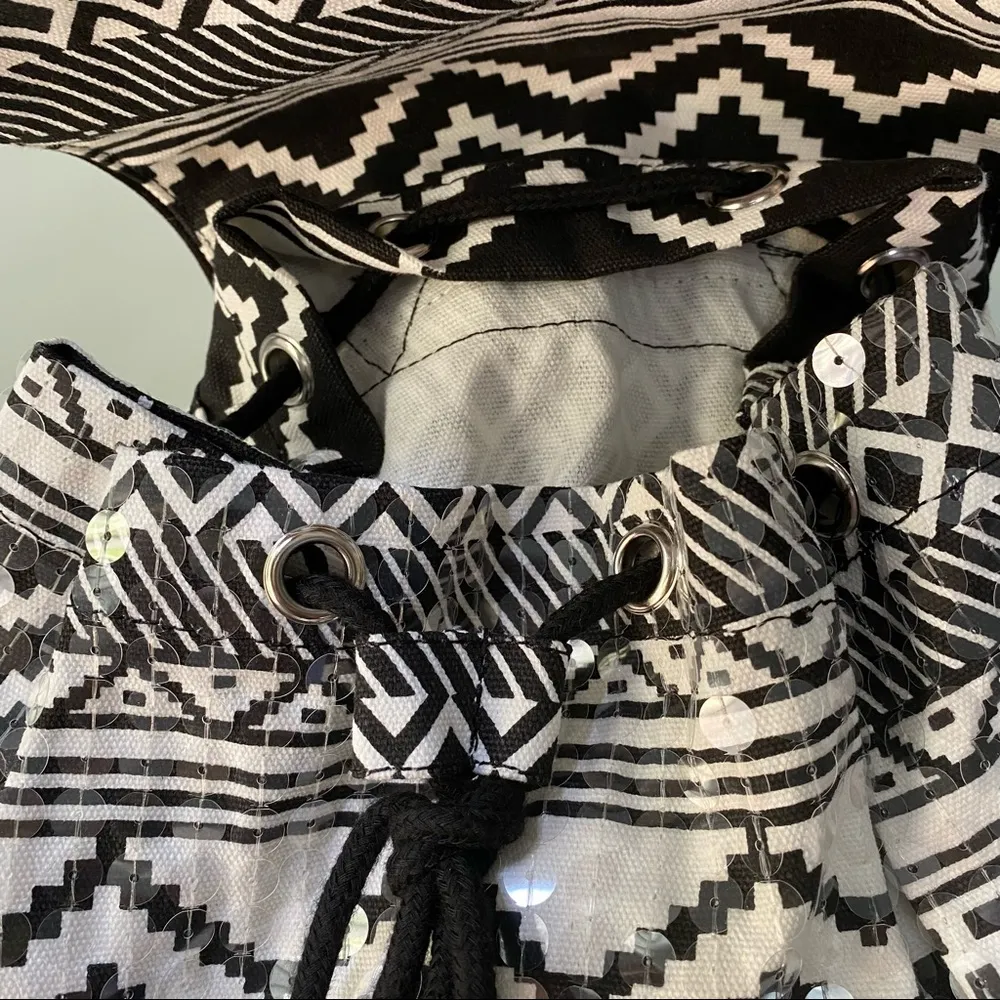 Victoria's Secret Sequin Aztec Backpack Book Bag - Image 6