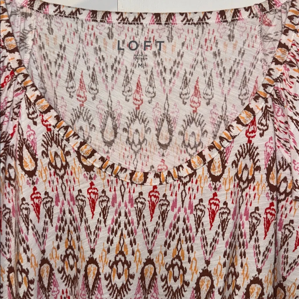 LOFT Boho Short Flutter Sleeve T-Shirt Tee Women’s Medium M - Image 4