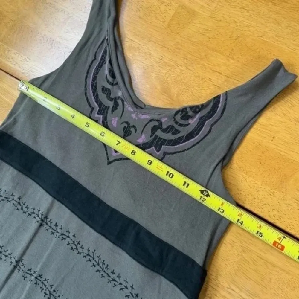 Athleta Santorini Brown Tank Midi Dress V‎ Neck Waist Tie Built in Bra, Size S - Image 7