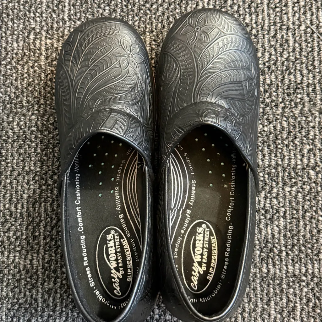 Easy Works Easy Street Clog Womens 12 WW Work Black Slip On Shoes - Image 4