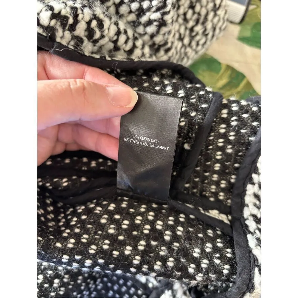 Blank NYC Boucle Knit Motorcycle Moto Jacket Black White Women’s Size XS - Image 5