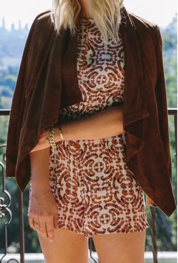 Cupcakes & Cashmere Cameron Romper in Retro Floral - Image 2