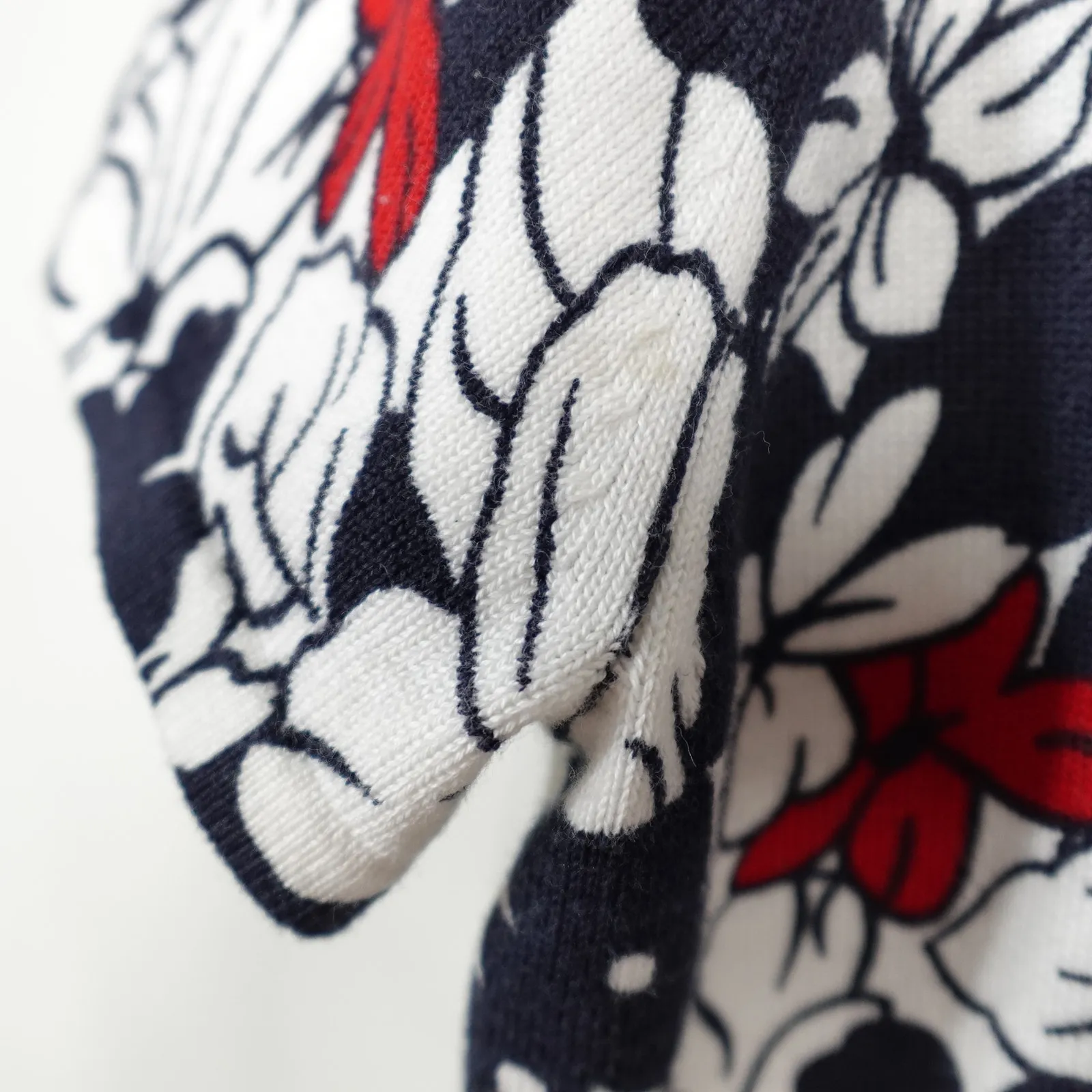 Talbots Vintage 90s Floral Scoop Neck Crochet Trim Short Sleeve Top New Medium - Image 7