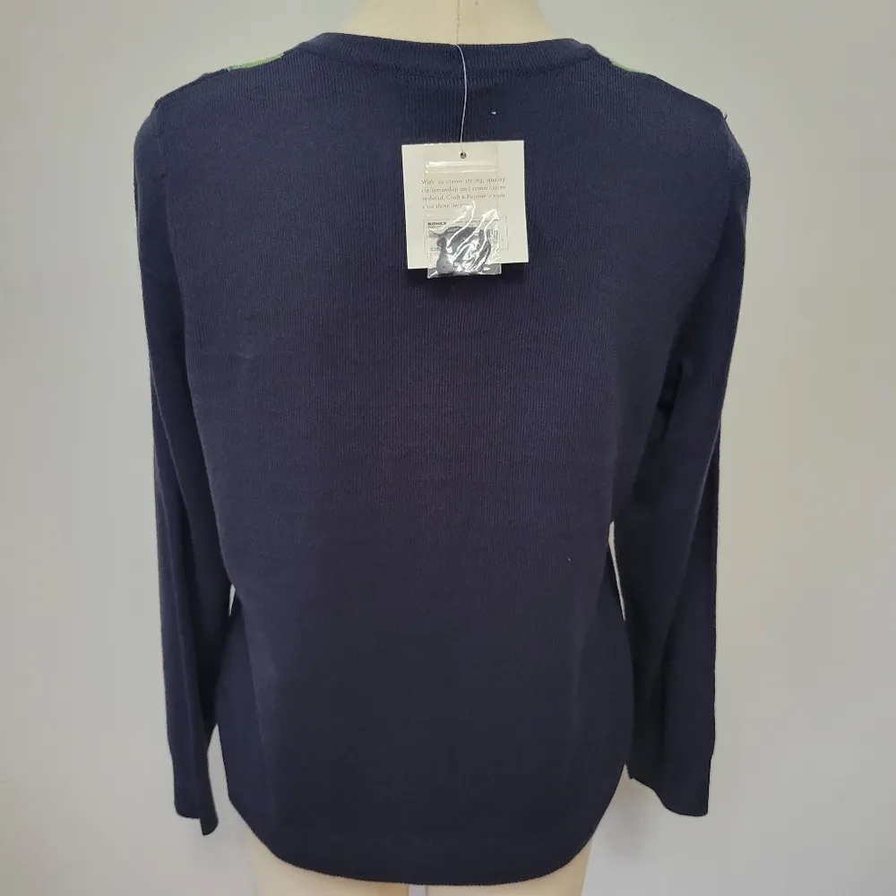 Croft & Barrow blue argyle cardigan size mp - Image 6