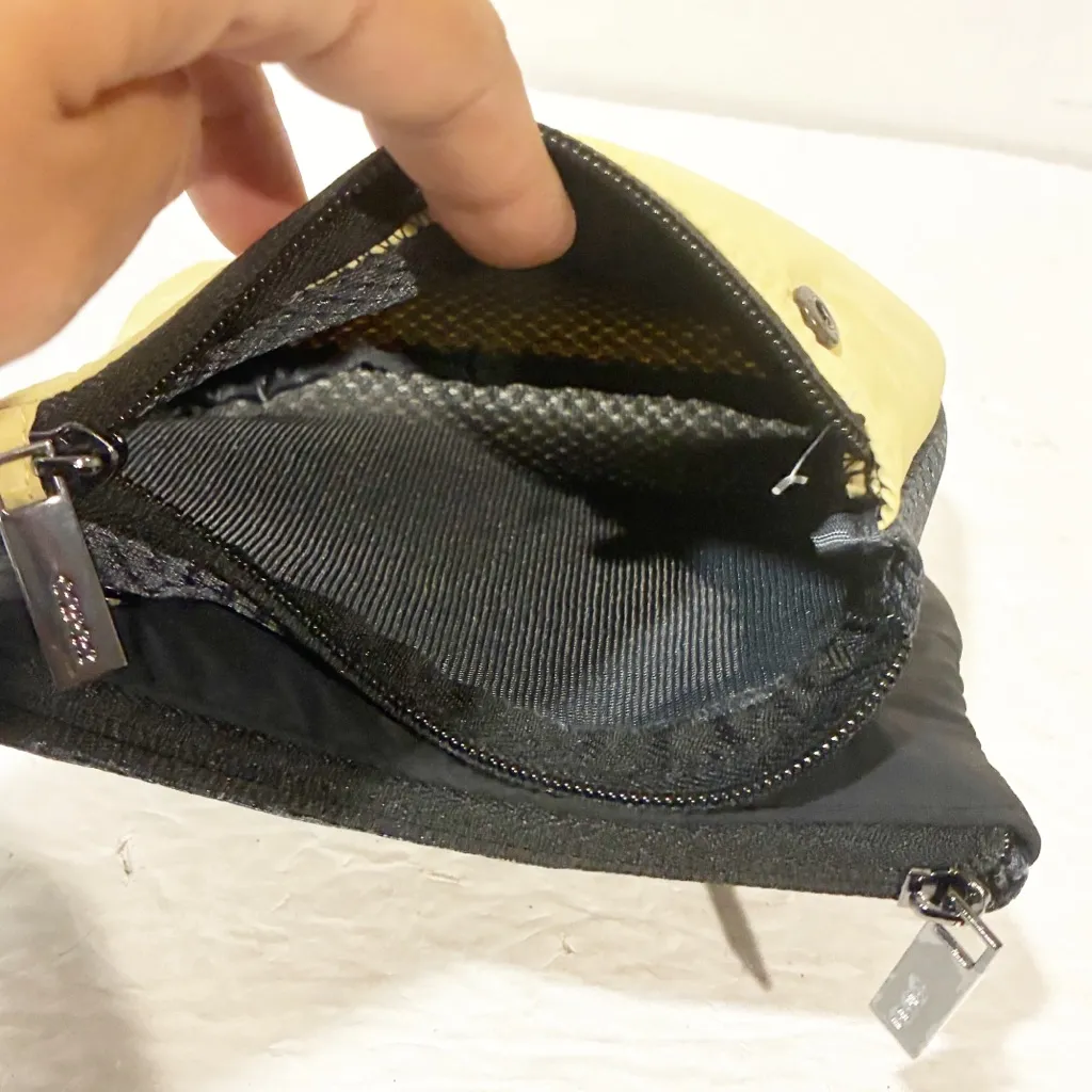 Caraa Tan Nylon Snap Toiletry Bag Travel Double Pouch - Image 3