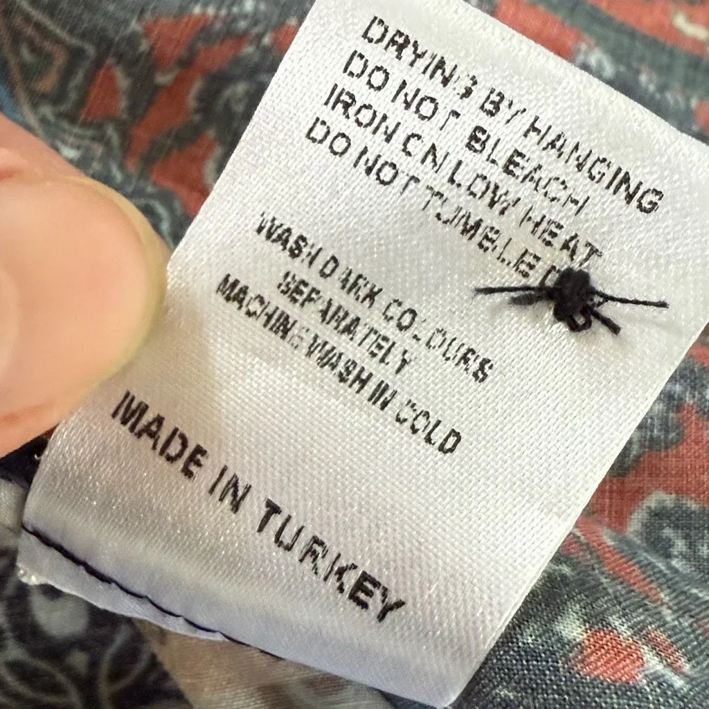 Suki So Juliet Hi Low Kasbah Print Tiered Ruffle Bandana Patchwork Boho Dress $3 Red Size L - Image 12