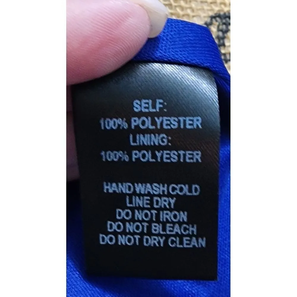 Lulus Royal Blue Floral Print Halter Neck Swing‎ Dress Summer Party Cocktail XS - Image 4