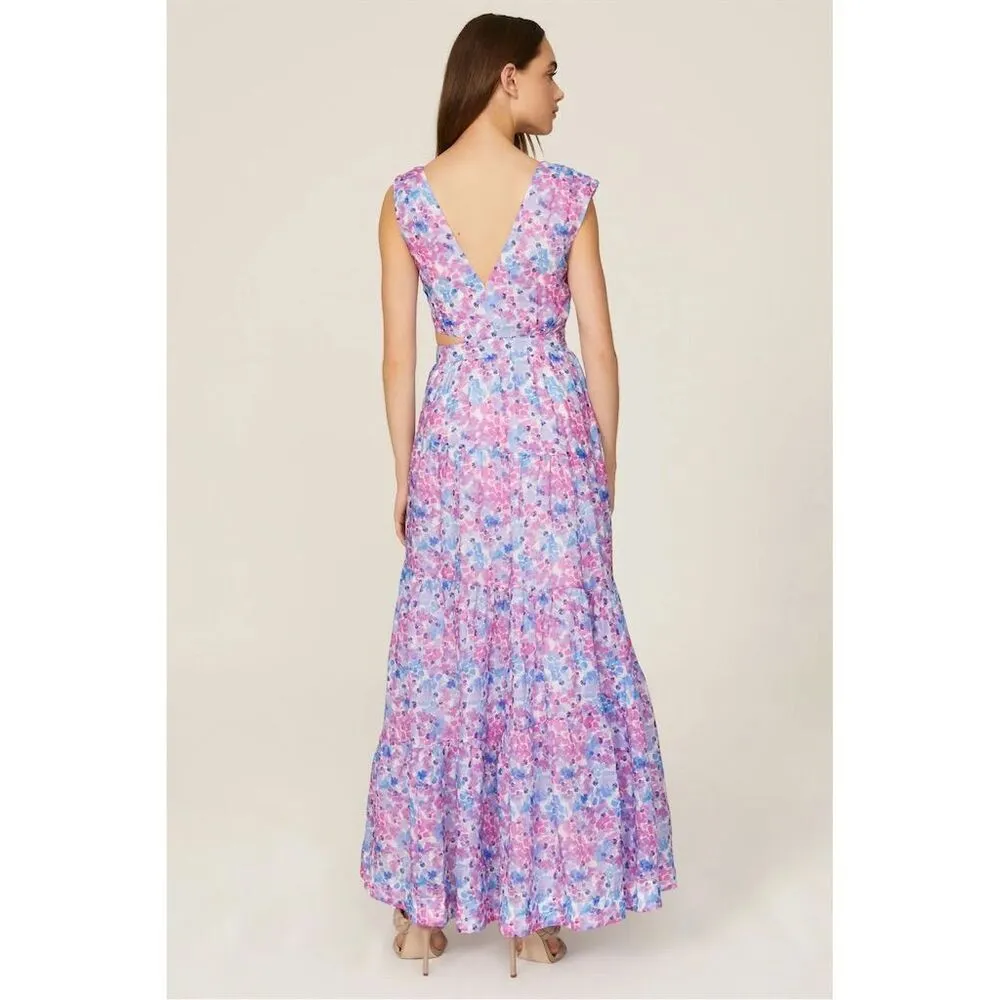 Nicholas Women's Floral Orchid Pink Maxi Dress Size 8 - Image 3