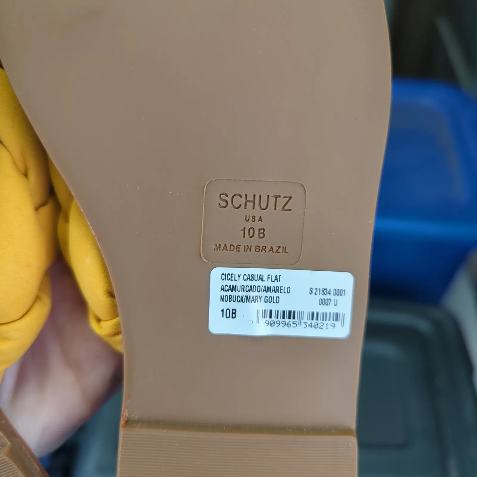 Schutz Cecily Square Flat Thong Sandals Casual Braid Marigold Yellow Women's 10B - Image 9