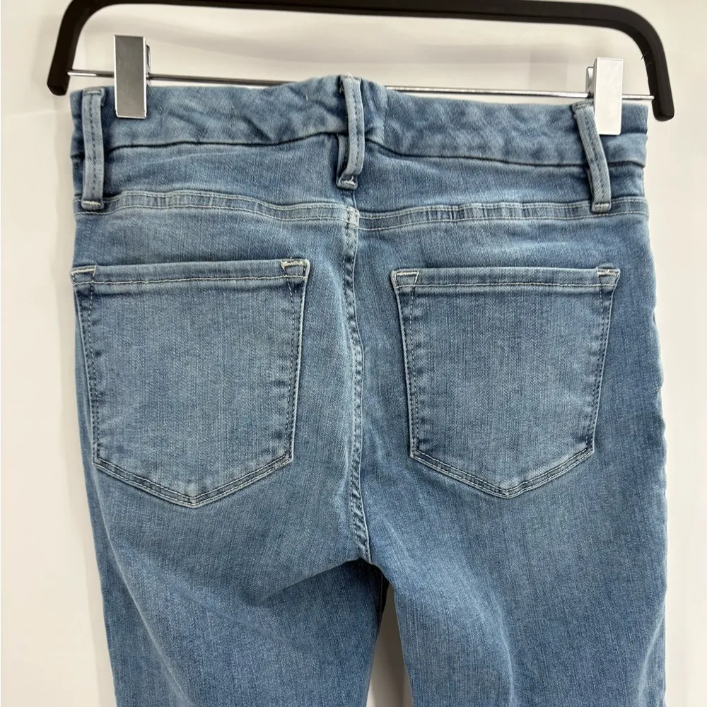 Frame Denim Stretch Cotton Le One Crop Mini Boot Casper Blue Jeans Size 26 - Image 12