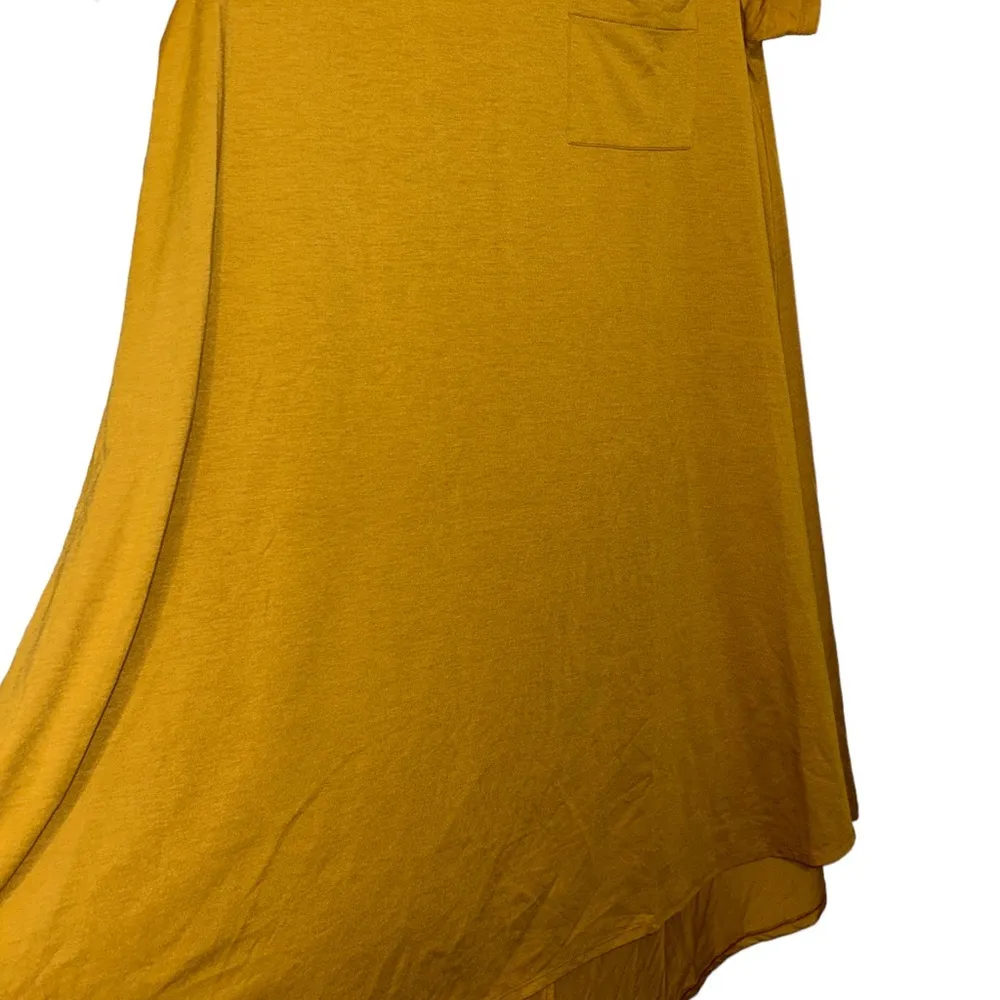 Lularoe Carly Hi Low Yellow Short Sleeve Pull On dress size large - Image 2