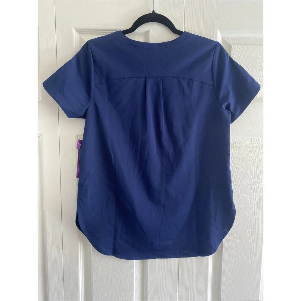 Purple‎ Hands Women's Navy Scrub Top Purple Label Limited Edition Small NEW - Image 5