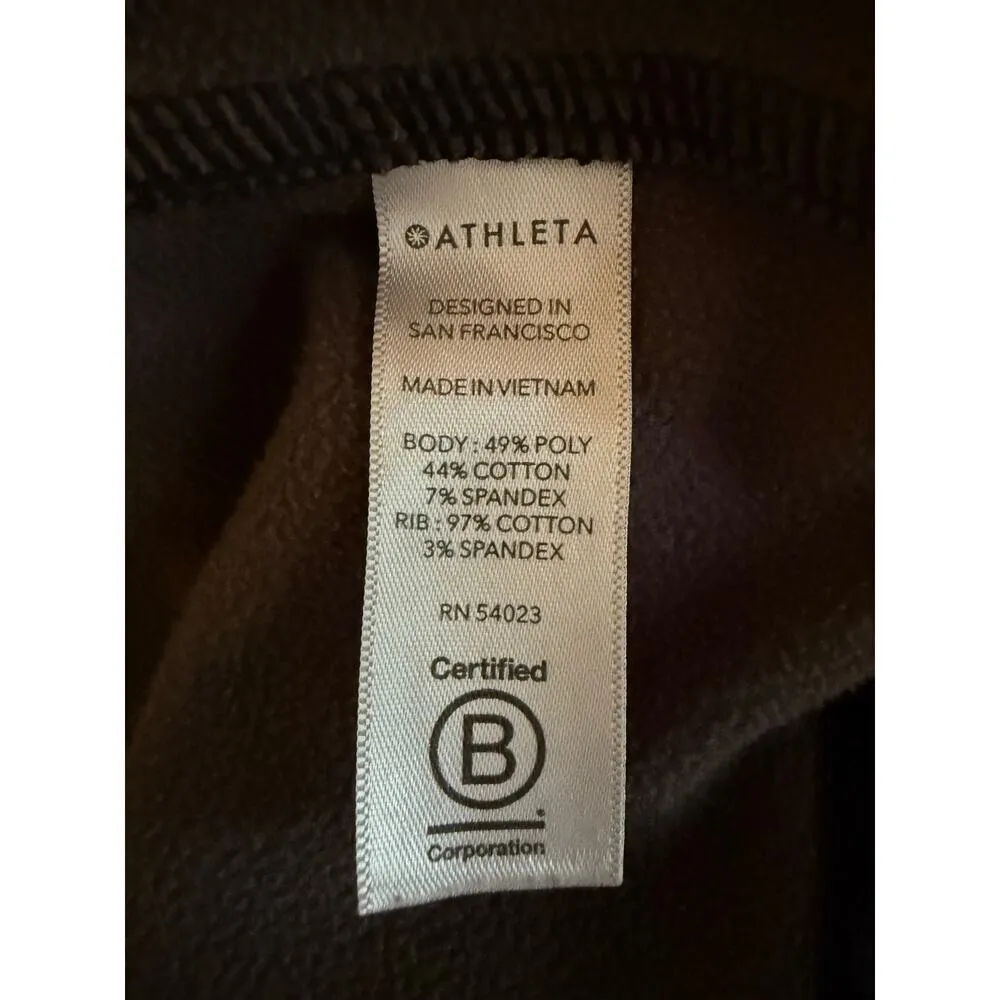 Athleta Triumph Printed Hoodie Sweatshirt Womens M Black Gray Camo Zip Up 511504 - Image 6