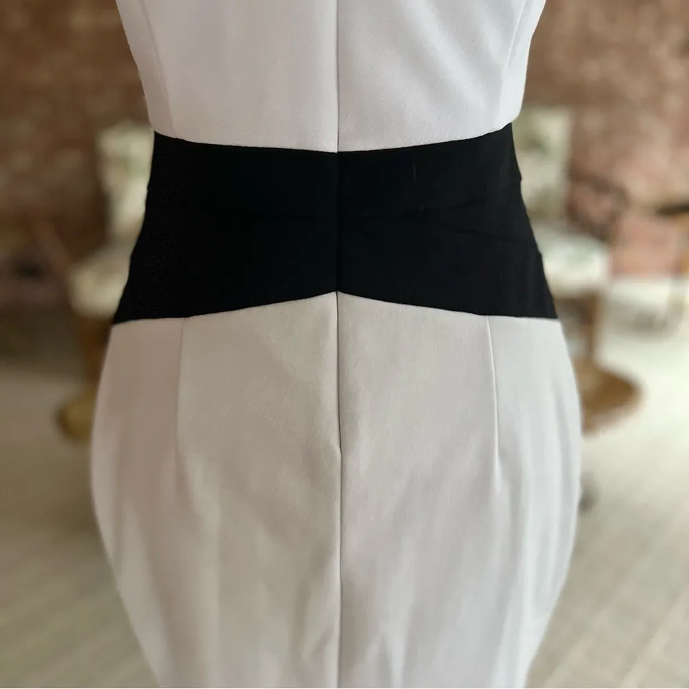 Jennifer Lopez Dress Colorblock Knit White Grey Metallic Sleeveless 8 Cocktail - Image 12