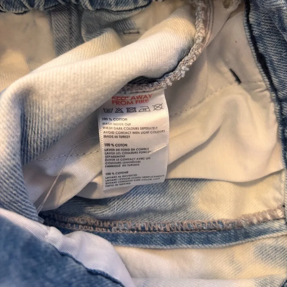 BDG Urban Outfitters POLLY Bleached Tie Dye Button Front Denim Skirt Size XS - Image 4