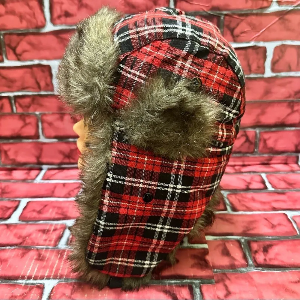 Trulfit faux fur Ear flap winter hat Red - Image 3