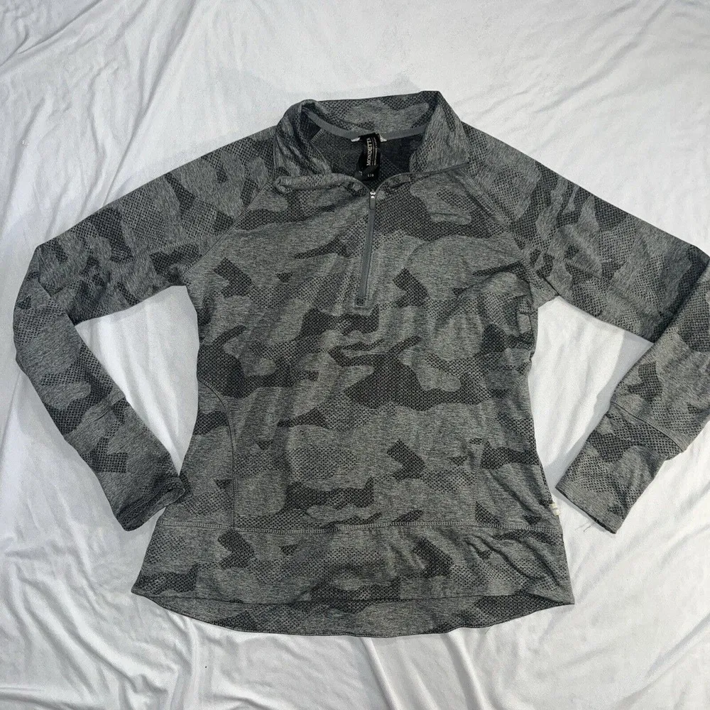 L Large Mondetta Camo Jacquard Half Zip Light Gray Camo - Image 6