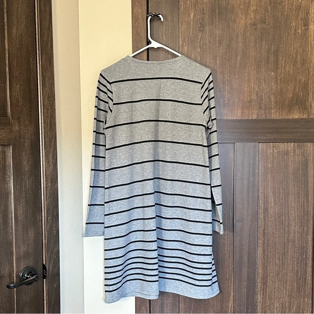 J. Jill Women’s A Line Sweatshirt Dress Striped Knee Length Size Small - Image 3