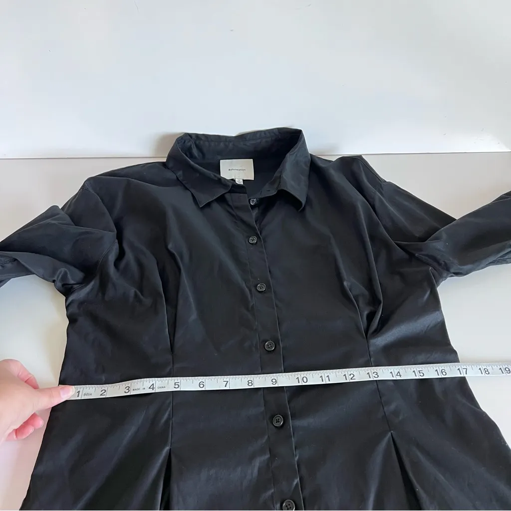 Reformation Women's Vanta Black Button Down Shirt - Image 12