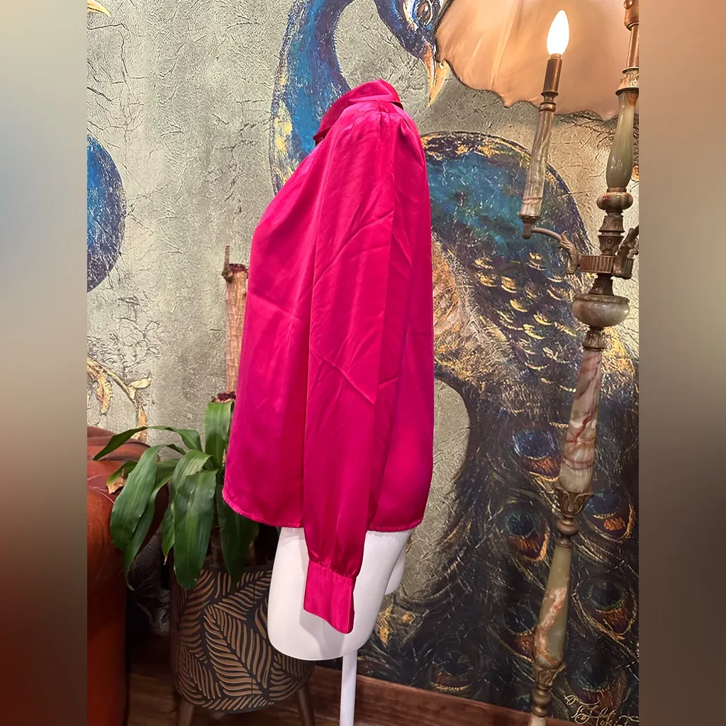 EUC VINTAGE Josephine  Pink Long Sleeve Button Down Blouse - Image 4