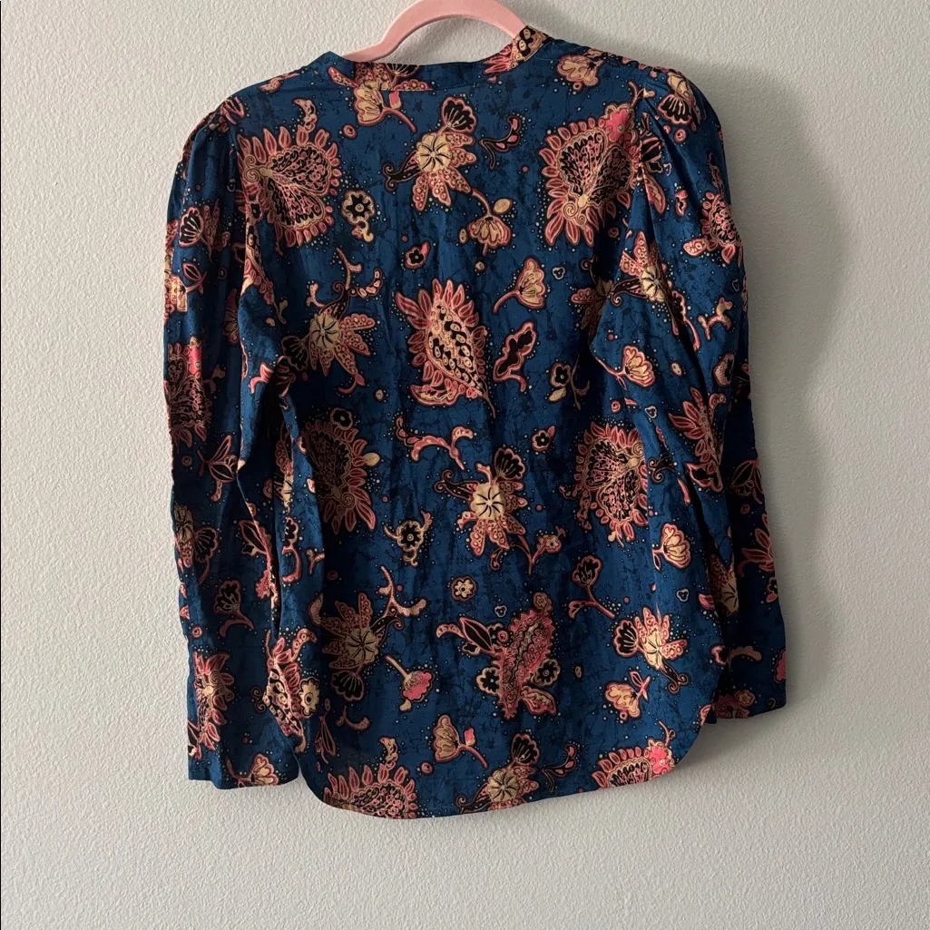 A.L.C. Marci Paisley Puff Sleeve Blouse - Image 4