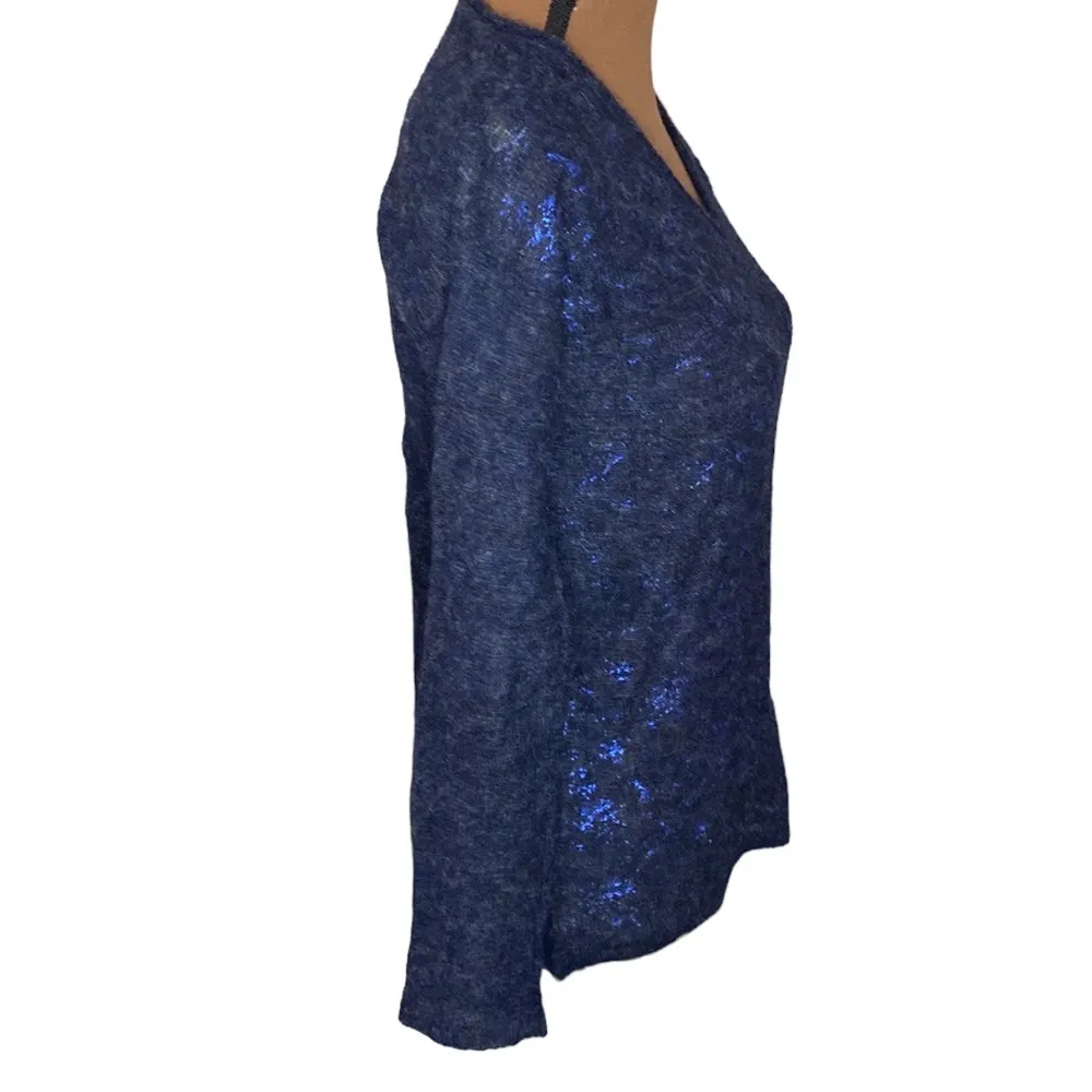Skin alpaca blend metallic splatter navy v - Image 47
