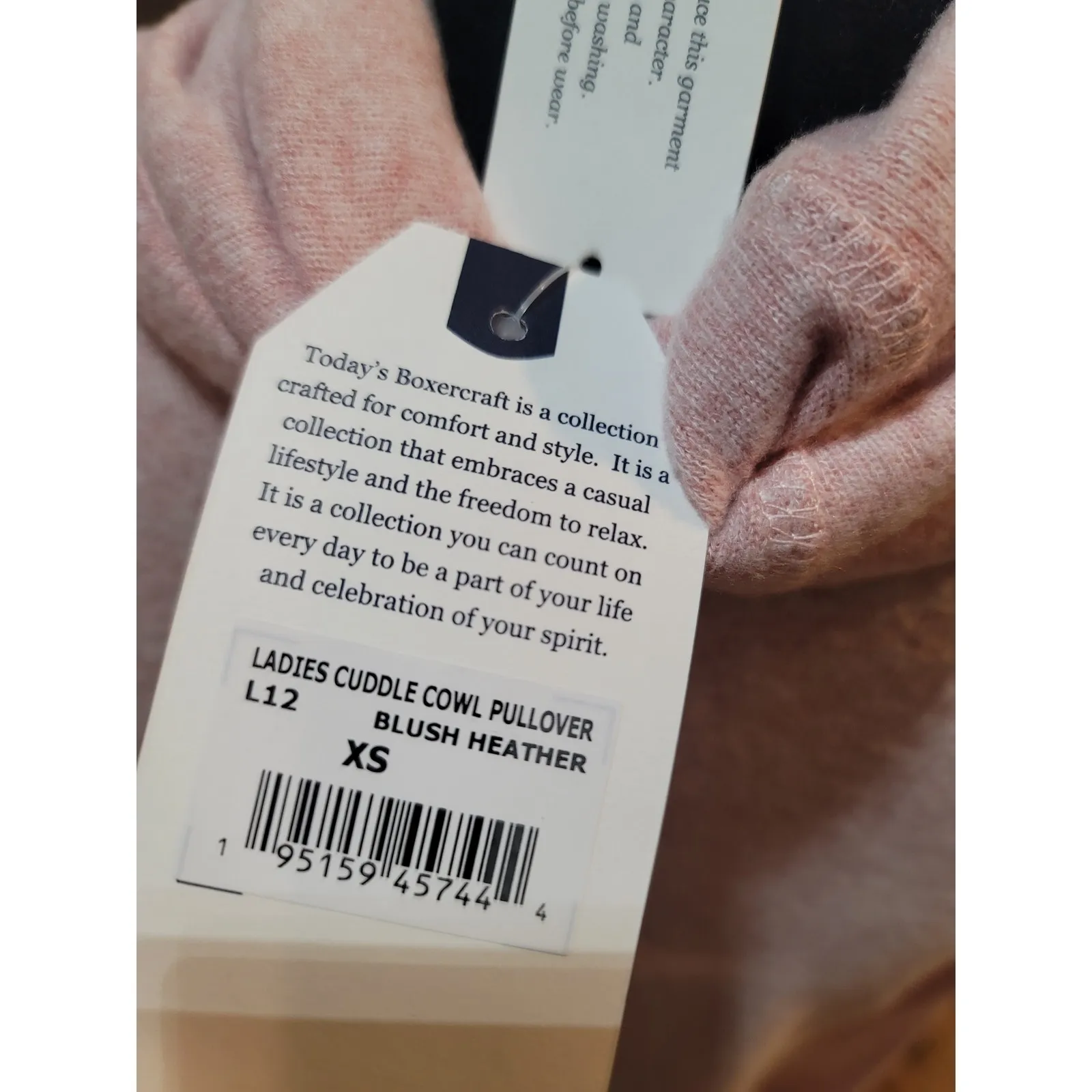 Boxercraft Sweater Women's XS Blush Heather Soft Cuddle Cowl Neck Long Sleeves - Image 9