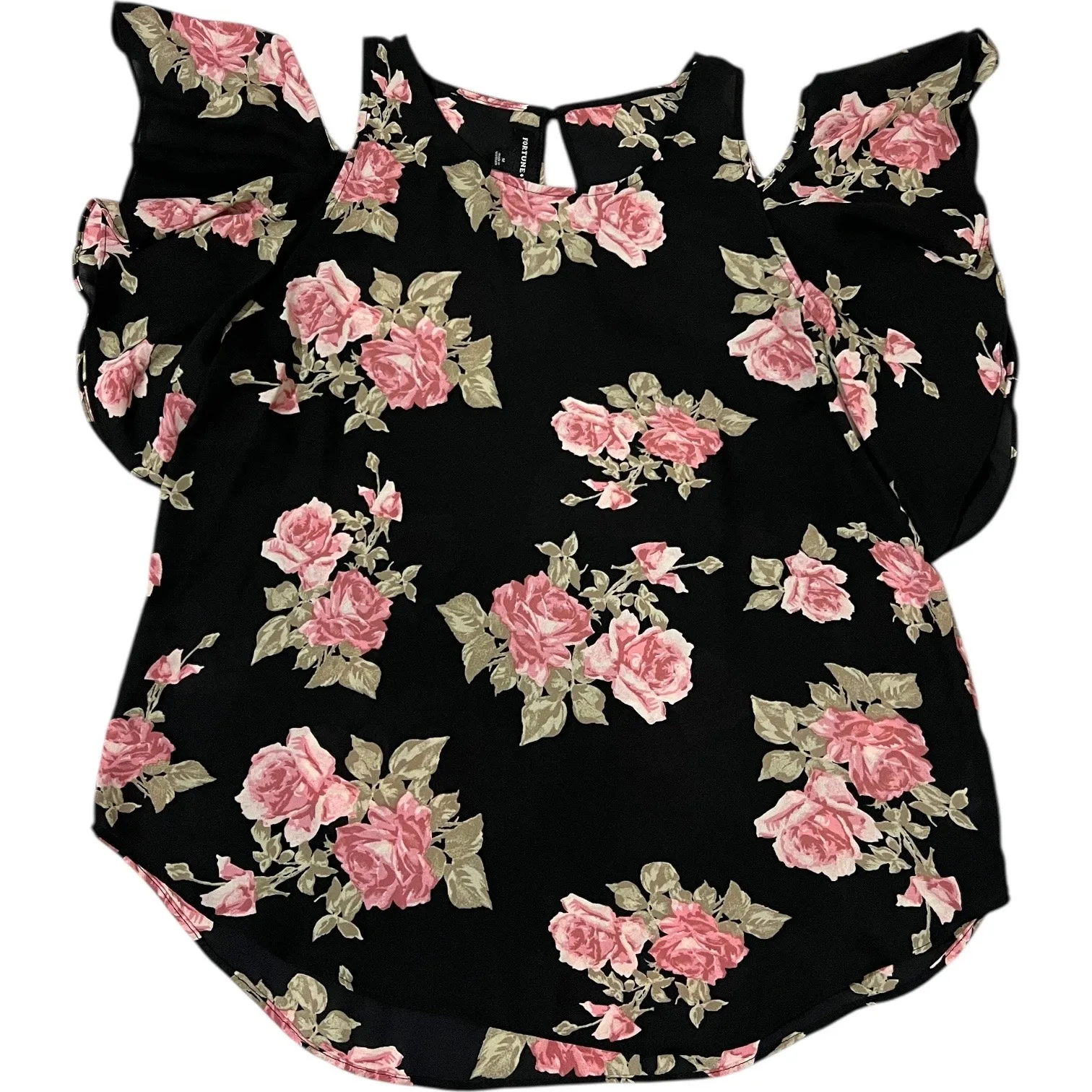 Fortune + Ivy MEDIUM Anwe Cold Shoulder Top - Stitch Fix Floral Chiffon Blouse - Image 15