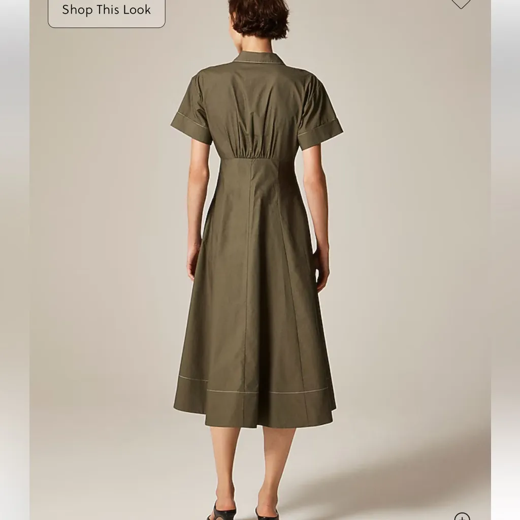 J. Crew Zip-up Shirt Dress in cotton poplin W2091 Sz 8 - Image 2