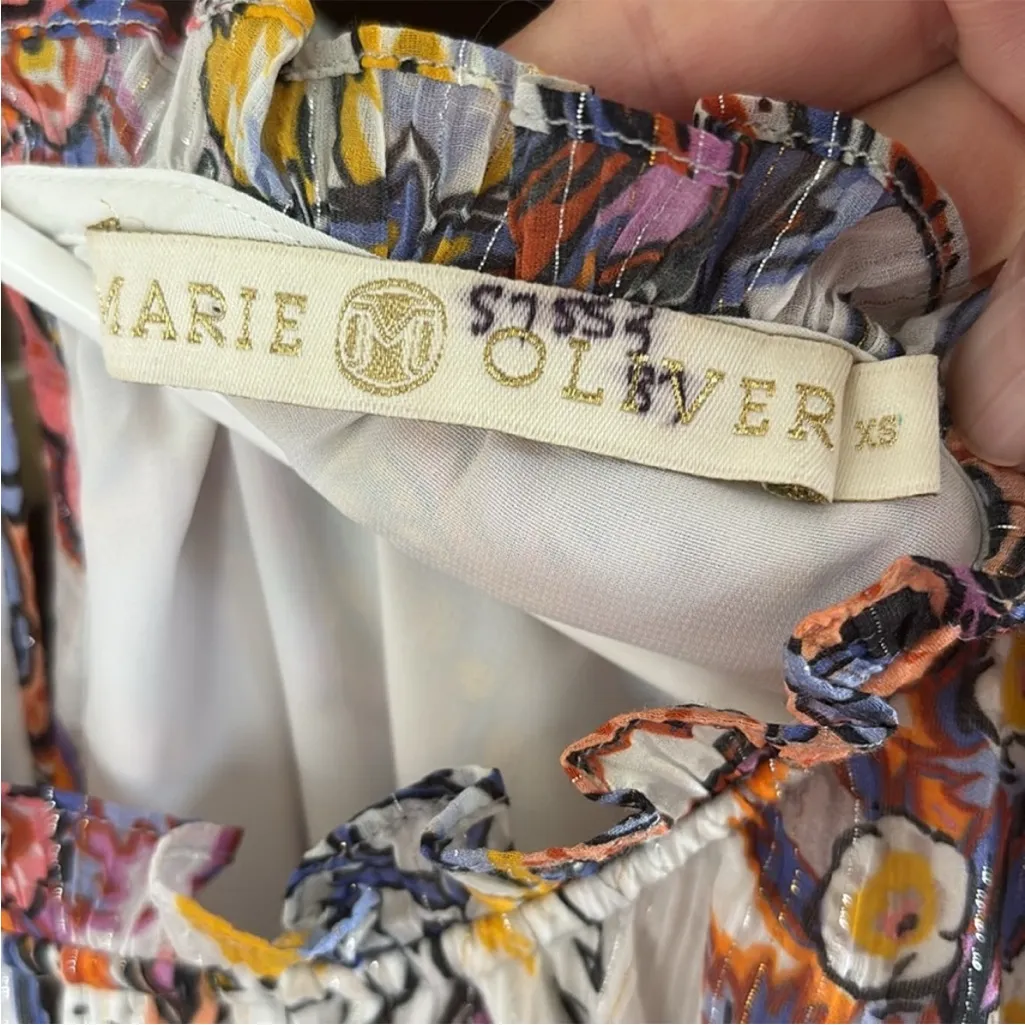 EUC Marie Oliver Silk Blend Floral Ruffle
Collar Dress Size XS Retail $398.00 - Image 9