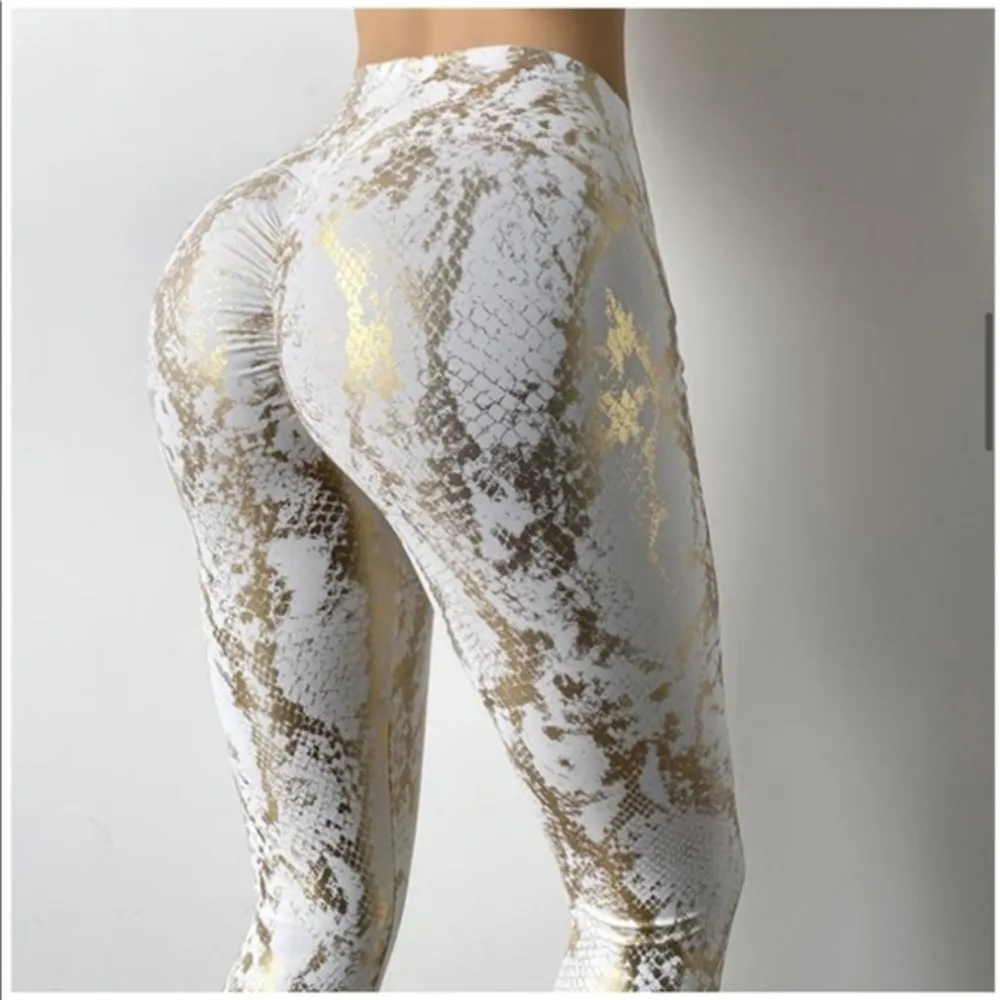 Scrunch Bum Metallic Foil Leggings Snakeskin - Image 32