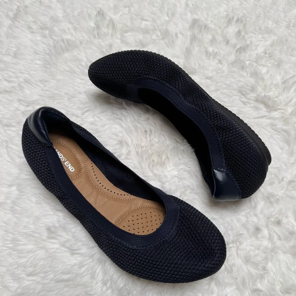 Lands’ End Navy Blue Ballet Flats Size 7 - Image 3