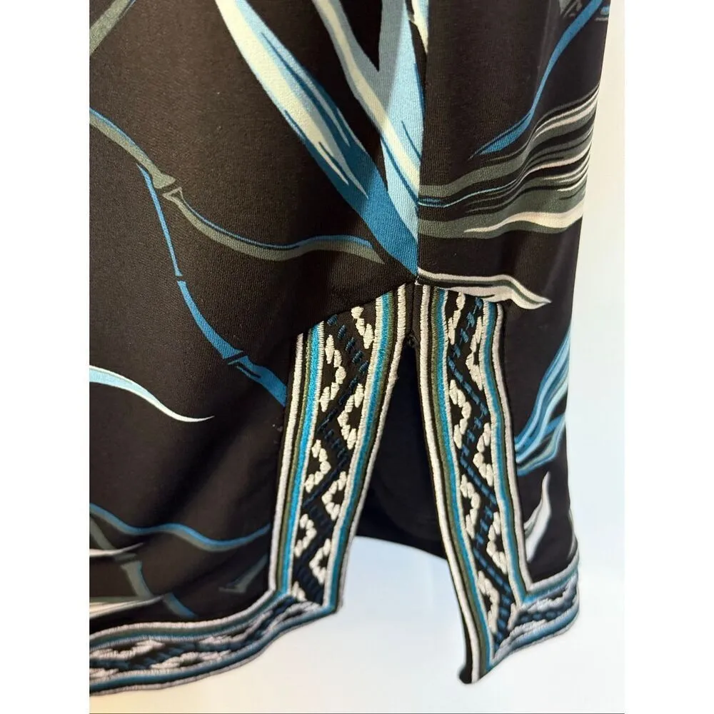 White House Black Market Palm-print matte-jersey sheath dress size large - Image 3